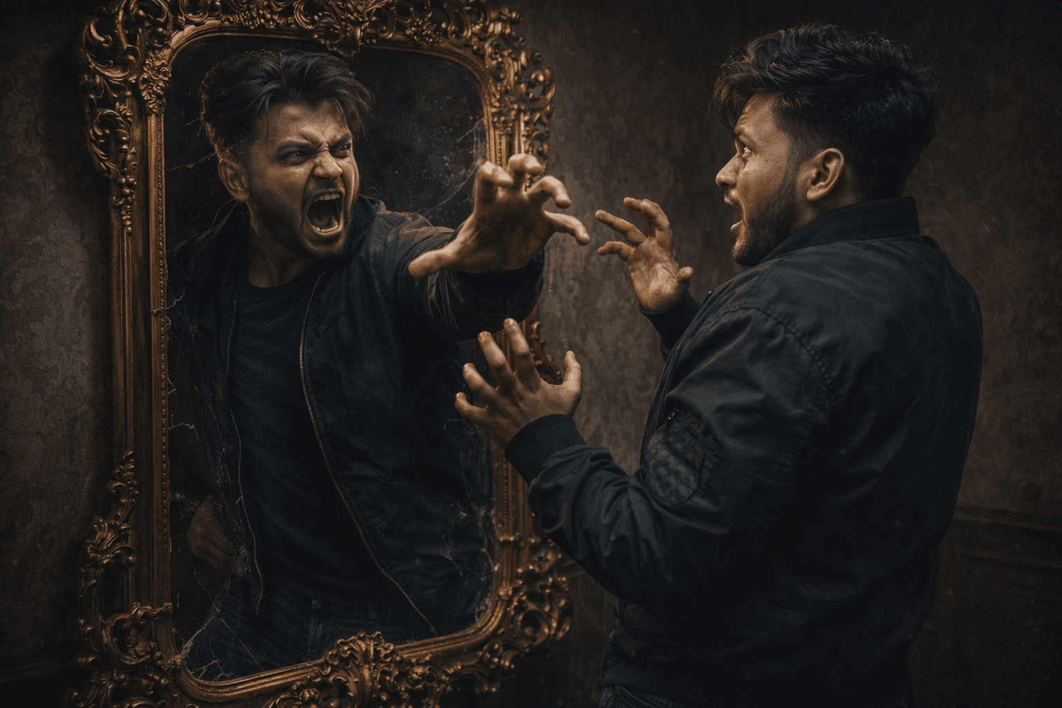 Sinister Mirror Doppelganger - Nano Banana Generated Art Prompt