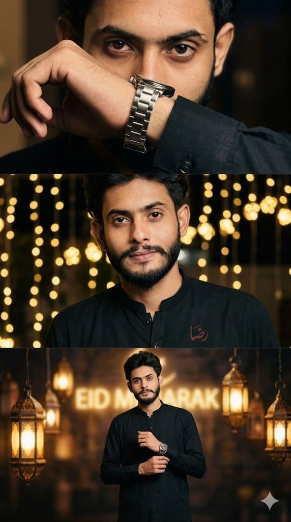 Eid Triptych Portrait - Midjourney Generated Art Prompt