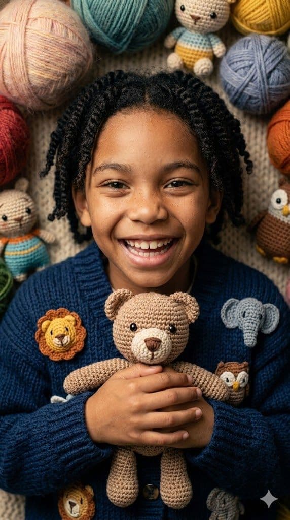 Knitted Amigurumi Child Portrait - DALL-E 3 Generated Art Prompt