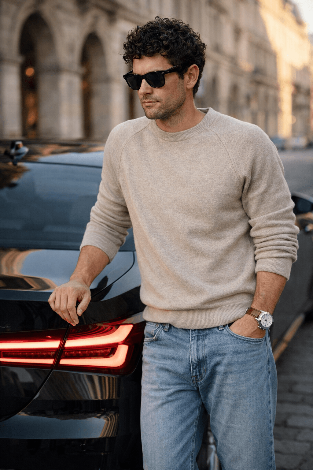 Hyper-Realistic Midjourney AI Prompt for Cinematic Male Fashion and Luxury Car - Midjourney Generated Art Prompt