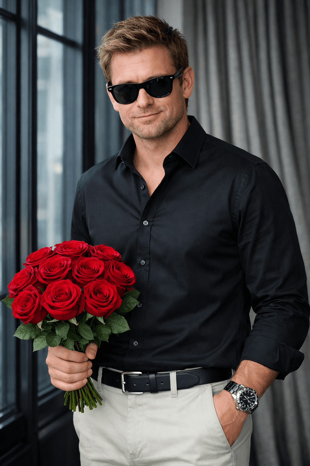 Realistic Cinematic Portrait AI Prompt with Roses Aesthetic - DALL-E 3 Generated Art Prompt