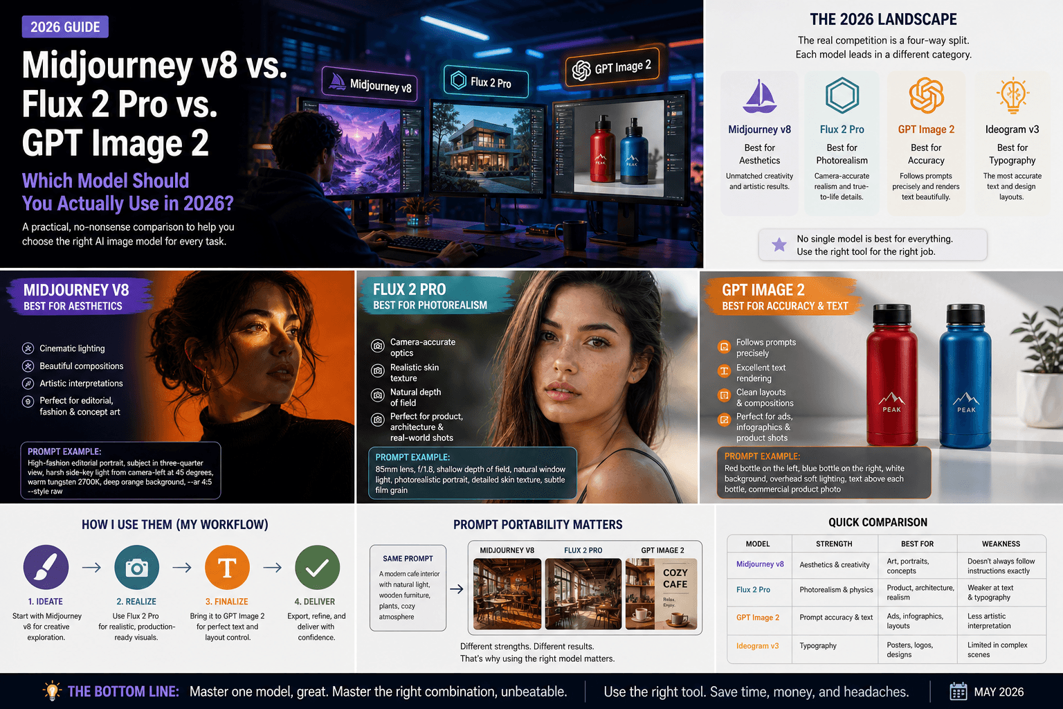 Midjourney v8 vs. Flux 2 Pro vs. GPT Image 2: Which Model Should You Actually Use in 2026?
