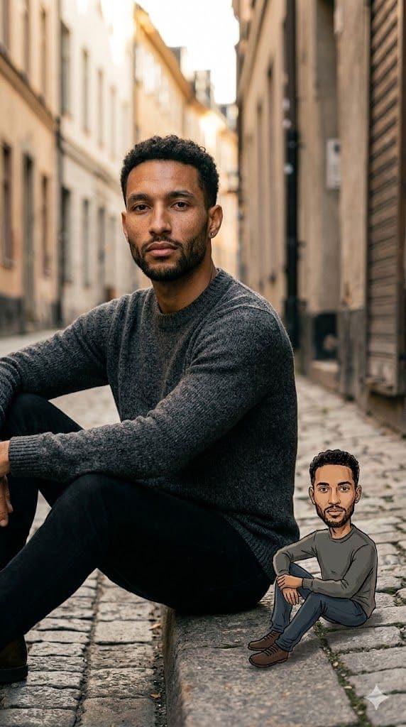 Dual Identity Urban Portrait - DALL-E 3 Generated Art Prompt